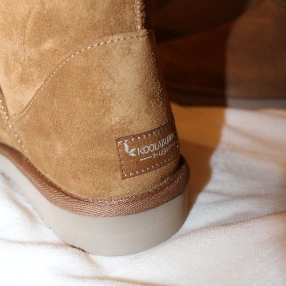 NIB UGG KOOLABURRA WOMEN'S SHORT SUEDE FUR LINED WINTER SNOW BOOTS CHESTNUT - Picture 5 of 6